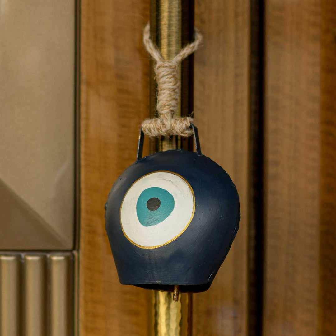 Handmade Evil Eye Cowbell Hamper | Includes Cow Bell Hanging, Seed Card And Outer Box