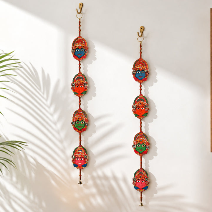 Colourful Stringed Parchment Leather Kathakali - Pack of 2