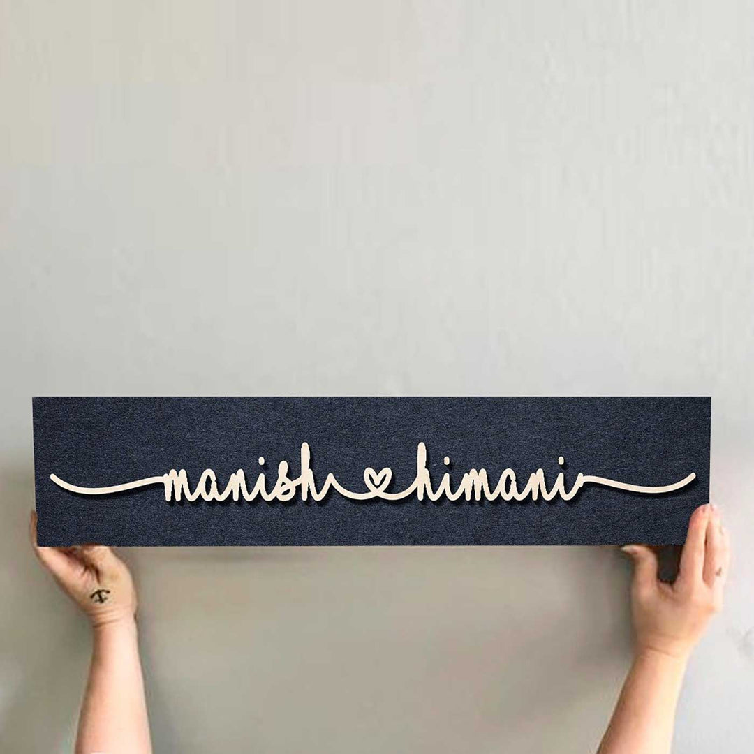 Minimalist 3D Wooden Nameplate for Family