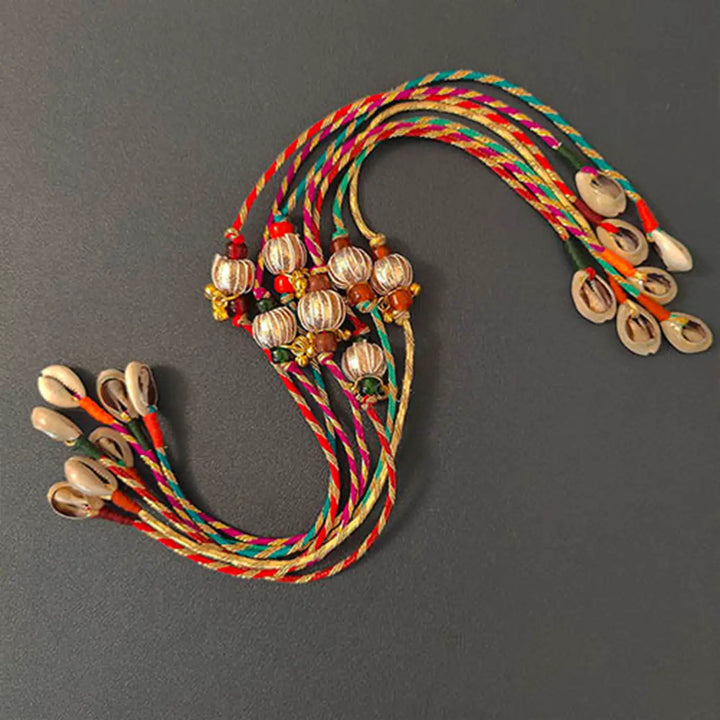 Handmade Beaded Gota Pati Rakhi With Roli Chawal | Set Of 7