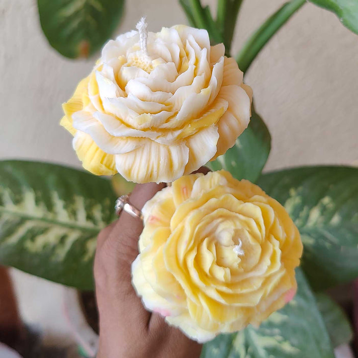 Handmade Peony Theme Soy Wax Candle