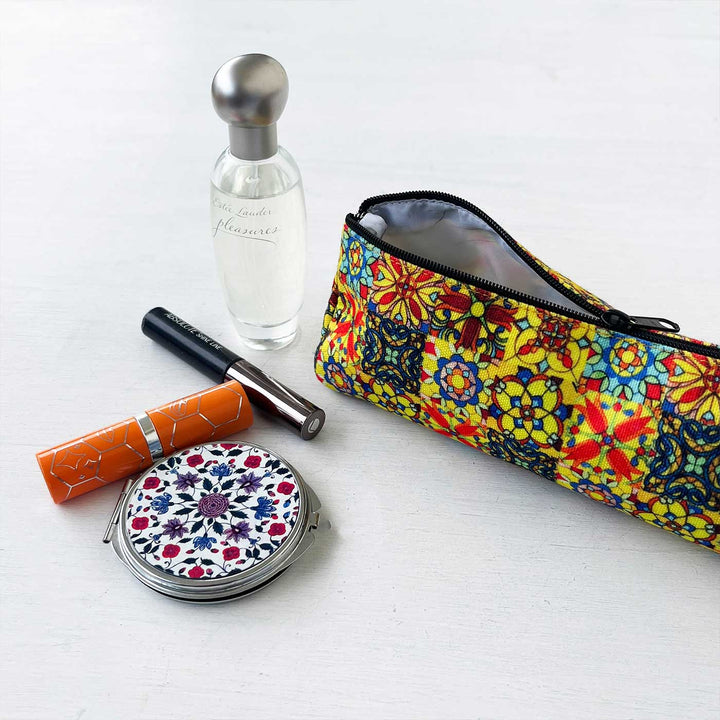 Hand-Painted Mumbai Heritage Stained Glass CST Inspired Canvas Pouch