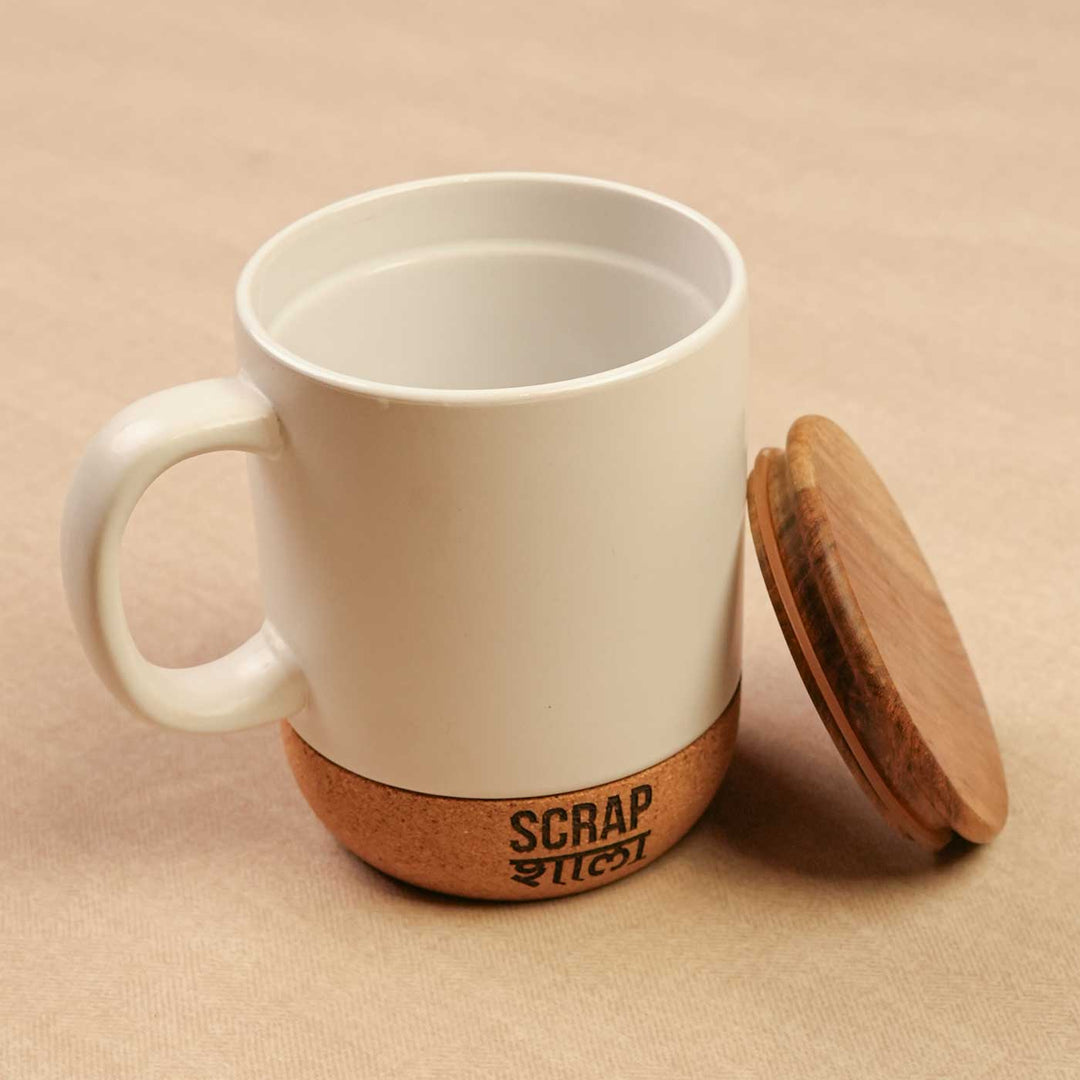 Handmade Subh Aarambh Gift Hamper | Includes Coffee Mug With Lid, Cork Planner Diary, Swastik Door Hanging Pair, Seed Card And Outer Box