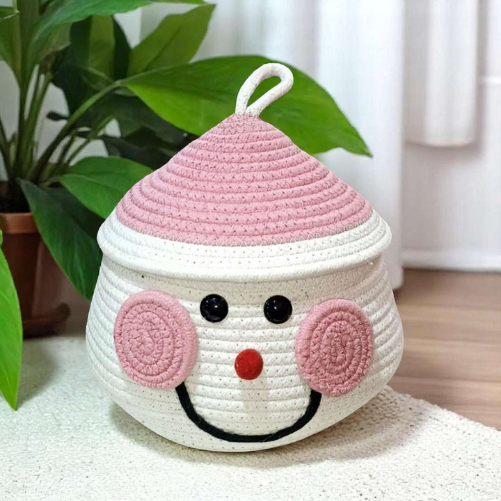 Santa Handmade Coil Basketry Cotton Rope Basket for Kids
