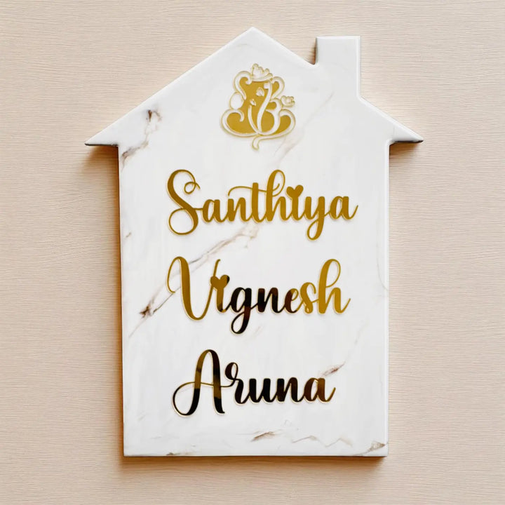 Personalized White House Shaped Resin Name Plate