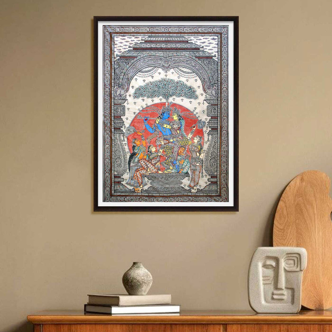 48 X 36 Inch | Handmade Silk Jugalraas Painting