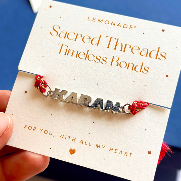 Personalized Handmade Bold Design Metal Rakhi