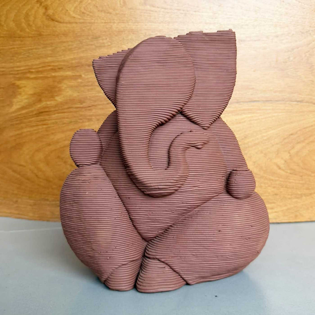Handmade 3D Printed Ganpati Large Stoneware Sculpture