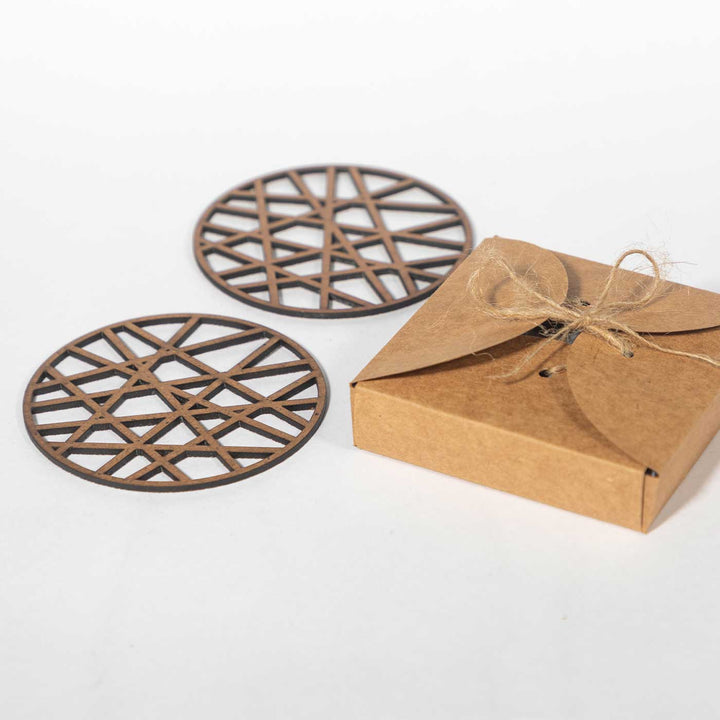 Web Pattern Sleek MDF Coaster Set  | Set of 6