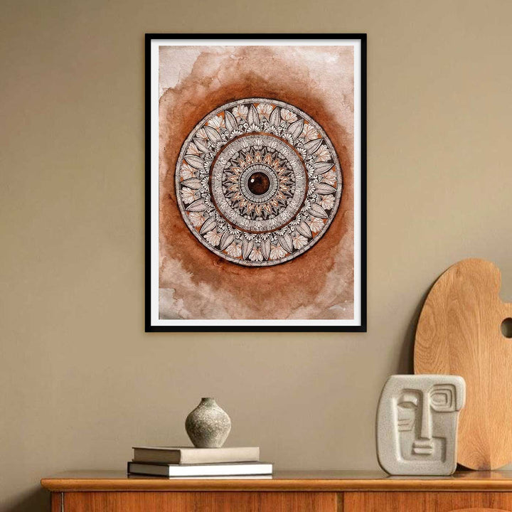 8 x 11.8 Inch | Handmade Paper Mandala Coffee Painting
