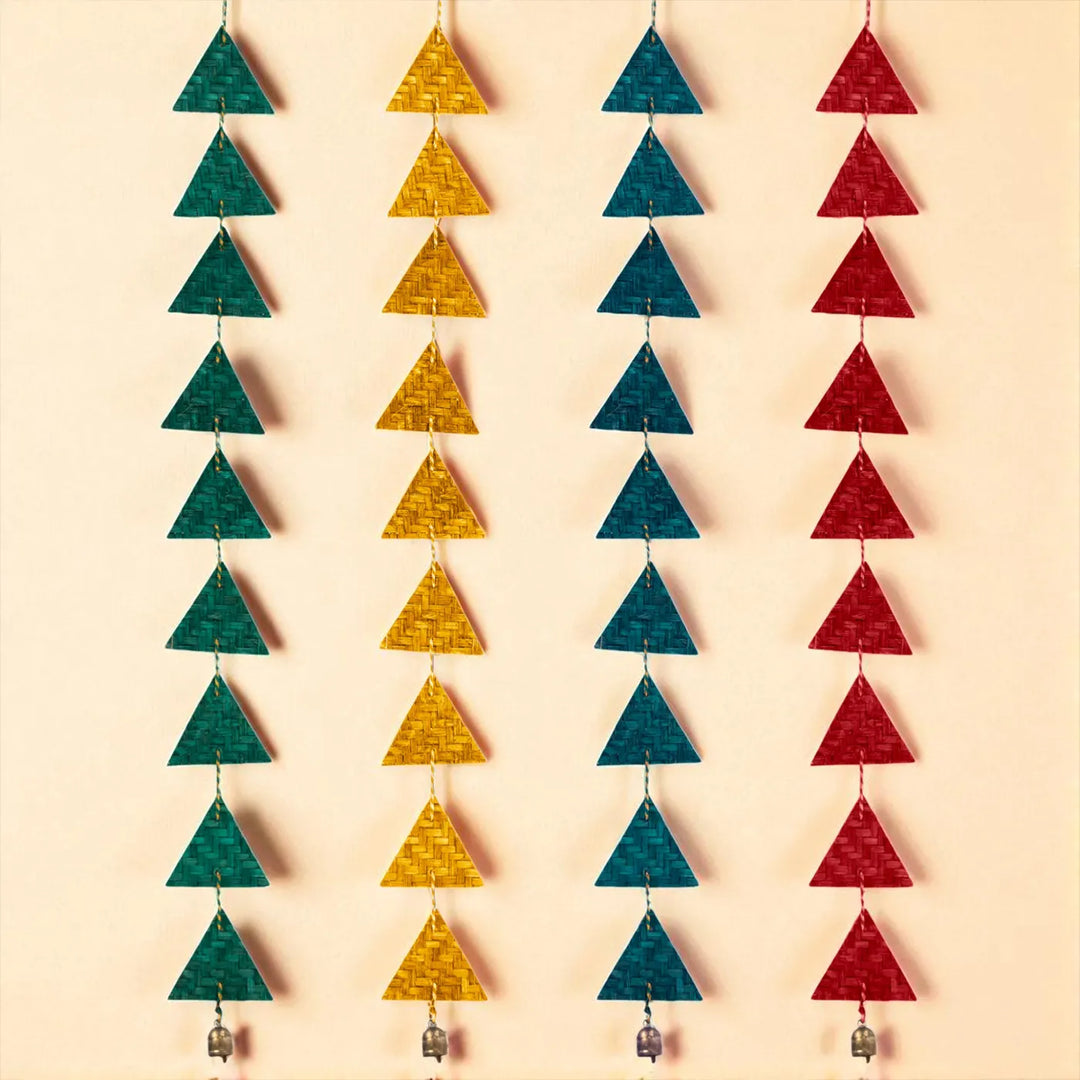 Woven Triangle Eco-Friendly Bamboo Hanging | 45 Inch x 2 Inch | Set Of 2