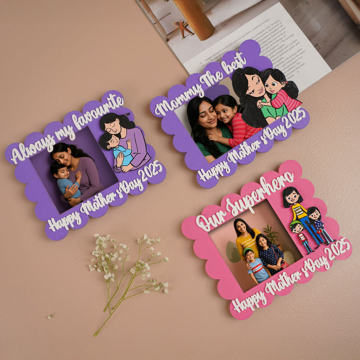 Photo Personalized Polaroid Theme MDF Wood Fridge Magnet For Mothers