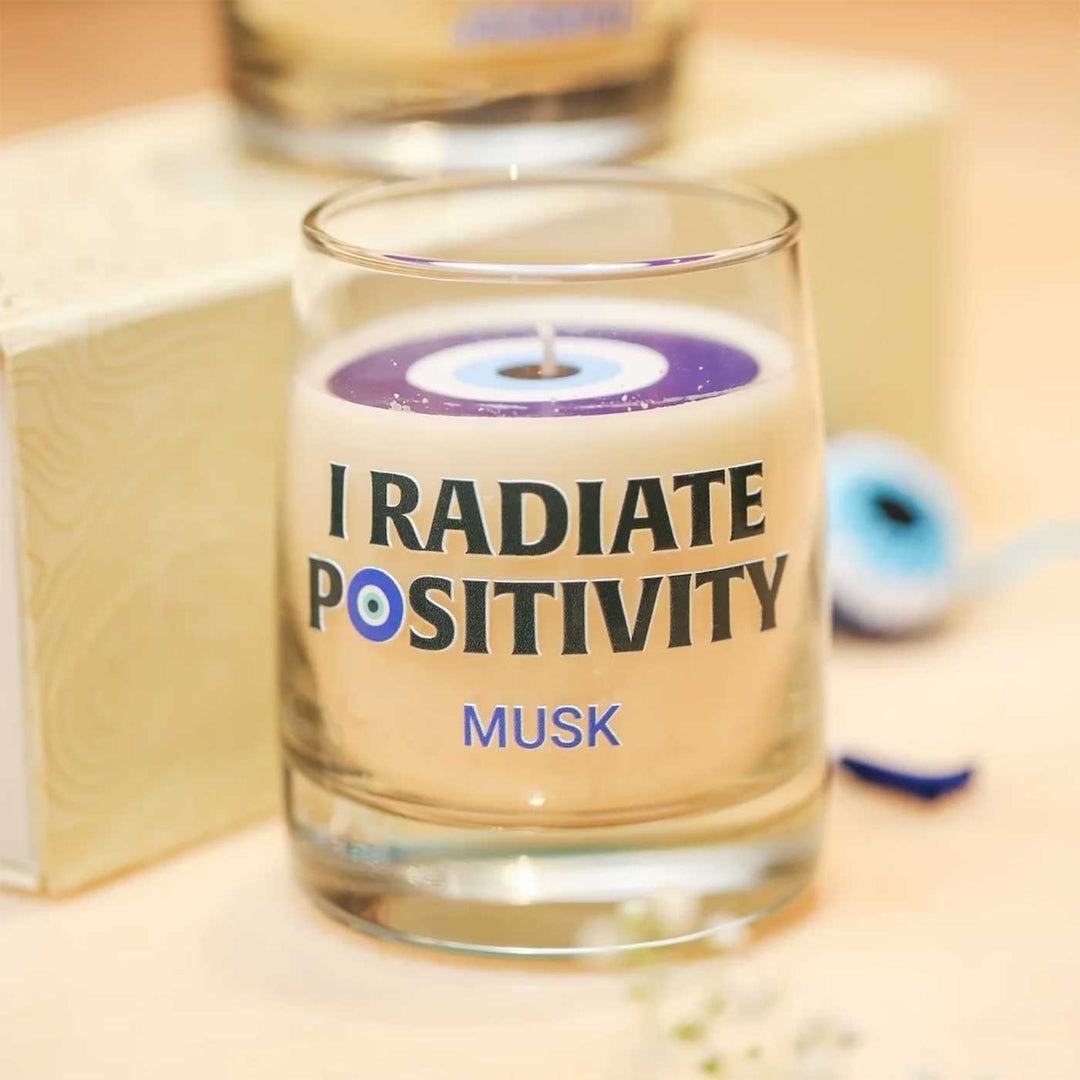 Handmade Evil Eye Design Wax Candle | Set Of 2