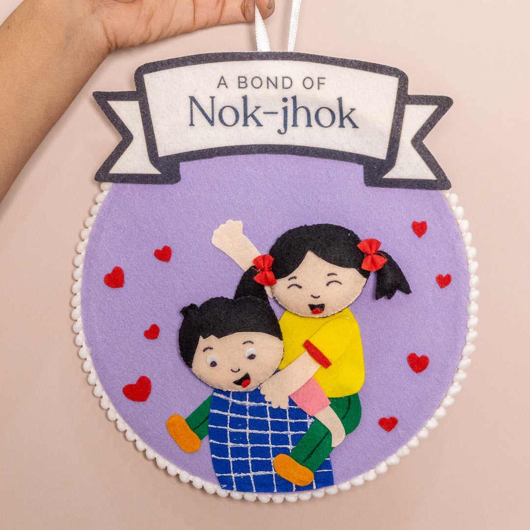 Handmade Love Nok Jhok Theme Felt Decorative Plaque