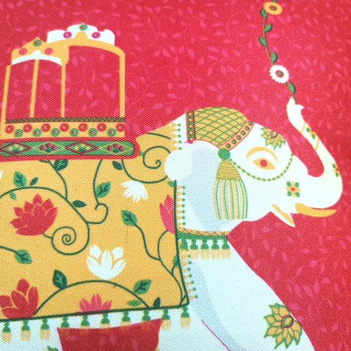 16 Inch | Printed Royal Elephant Cushion Cover