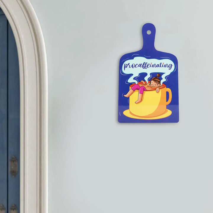 Printed Coffee Theme "Procaffeinating" MDF Wood Wall Decor