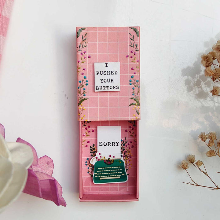 Typewriter Sorry Message Fridge Magnet