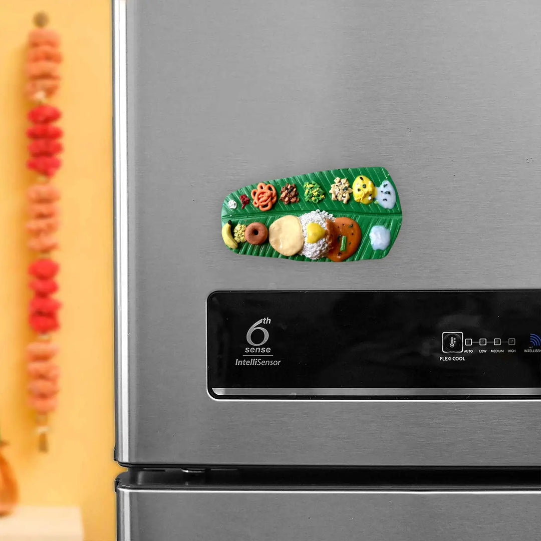 Handmade Polymer Clay South Indian Thali Fridge Magnet