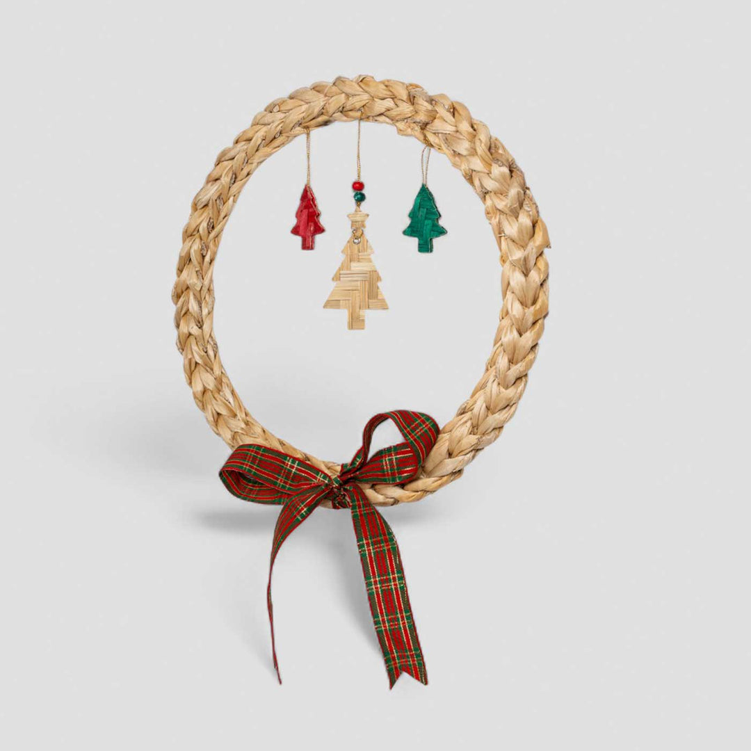 Handmade Banana Bark Tree Dangle Wreath