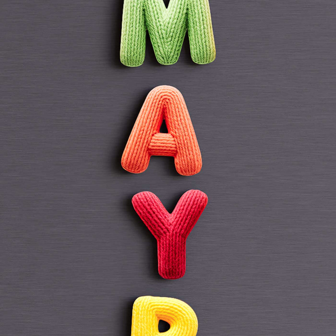 Personalized Acrylic Colourful Knitted Look Fridge Magnet