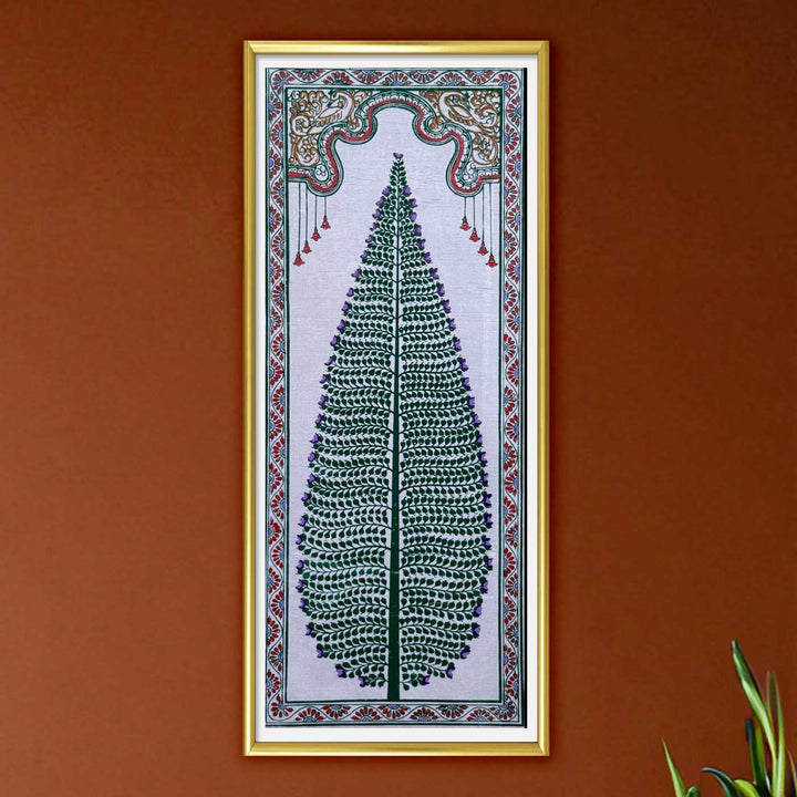 16 X 6 Inch | Handmade Tussar Silk Tree Of Life Painting