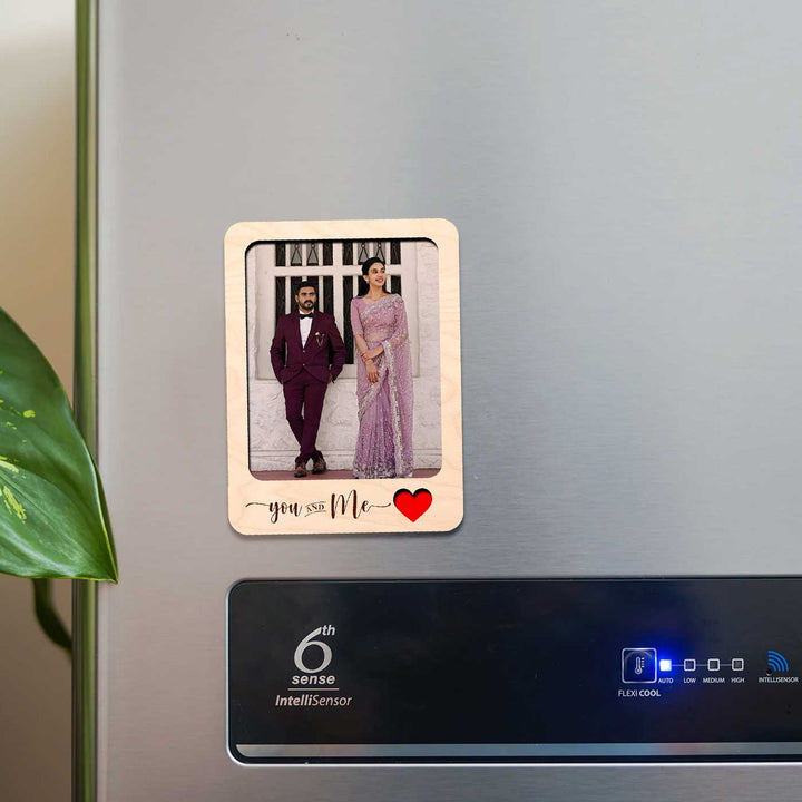 Photo Personalized Printed "You & Me" Wooden Fridge Magnet