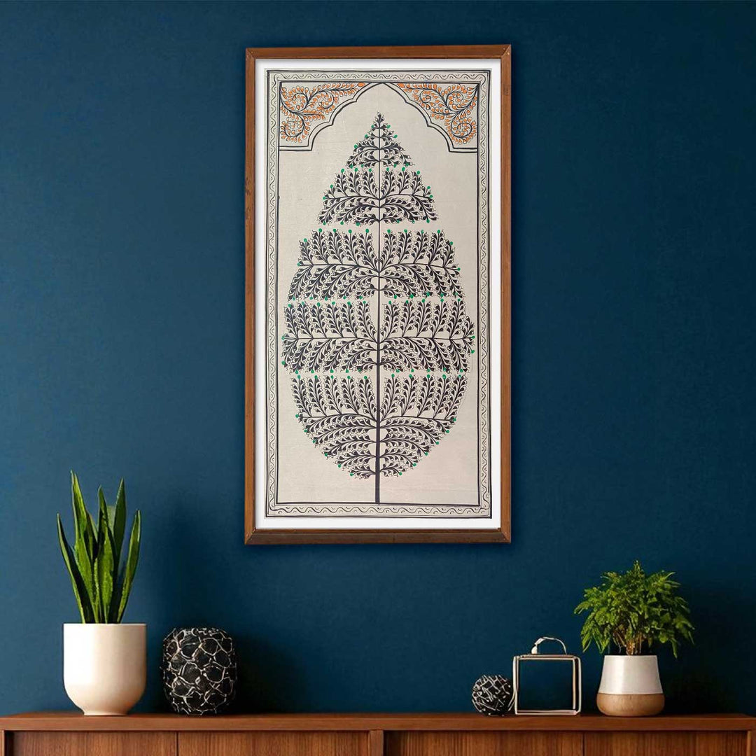 11 X 19 Inch | Handmade Tussar Silk Tree Of Life Painting