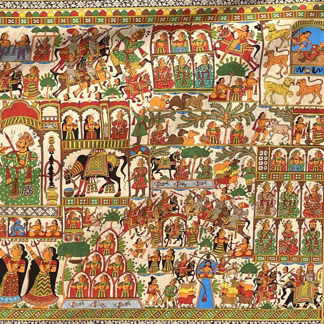 48 X 120 Inch | Story of Pabuji Paper Phad Painting