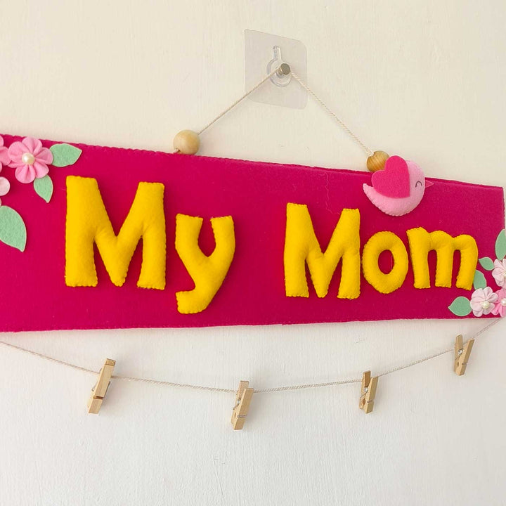 Photo Personalized Handmade Mom Theme Felt Decorative Plaque