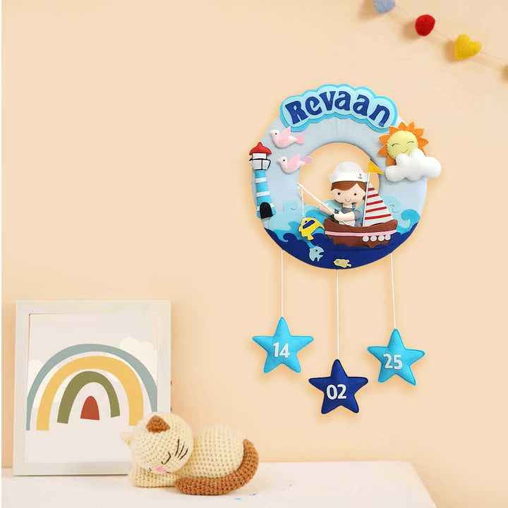 Personalized Fishing Theme Felt Kids Name Plate