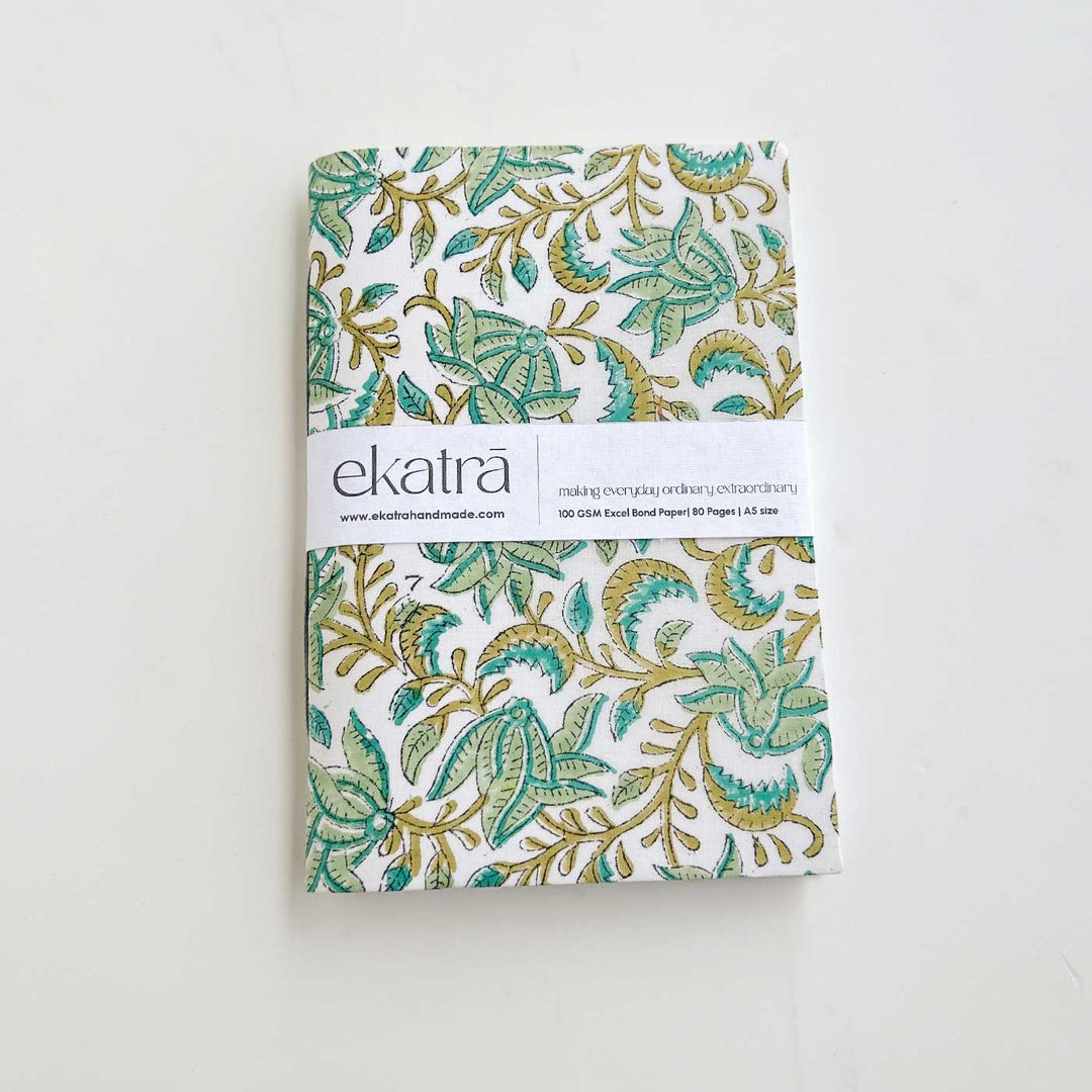 Green Leafy Floral A5 Journal