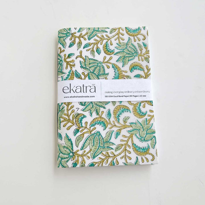 Green Leafy Floral A5 Journal