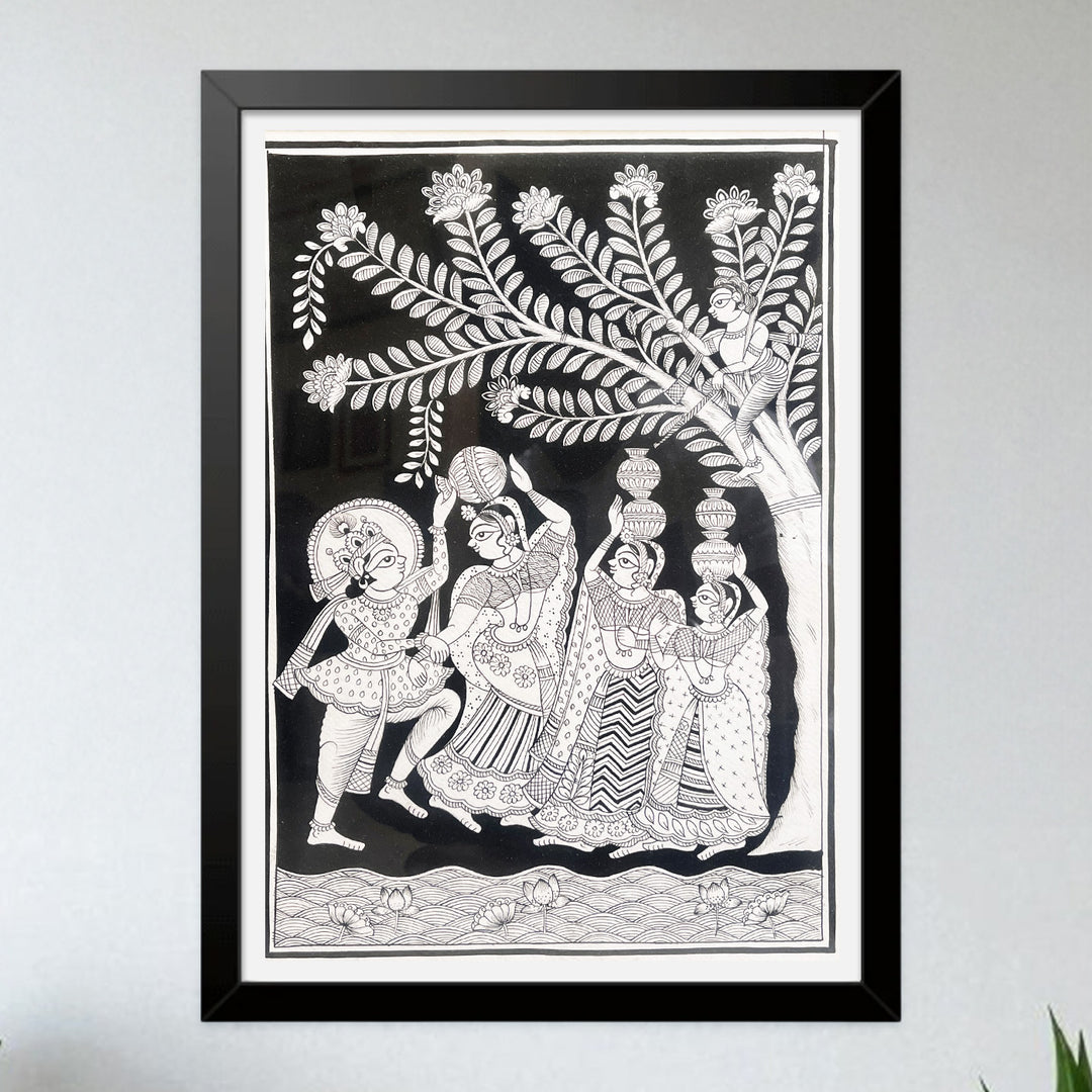 15 X 11 Inch | Krishna Leela Paper Phad Painting