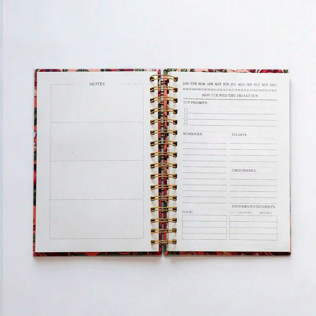 Handmade Abstract Blue Undated Planner | 120 Pages