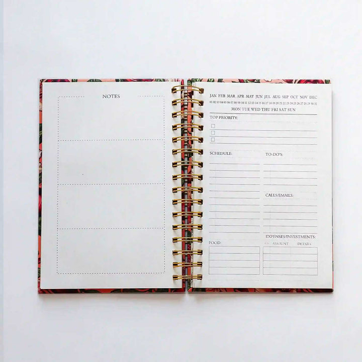 Handmade Abstract Blue Undated Planner | 120 Pages