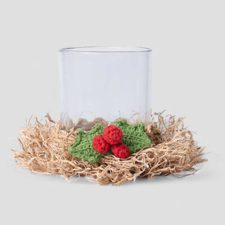 Handmade Bamboo And Crochet Frill Tea Light Holder