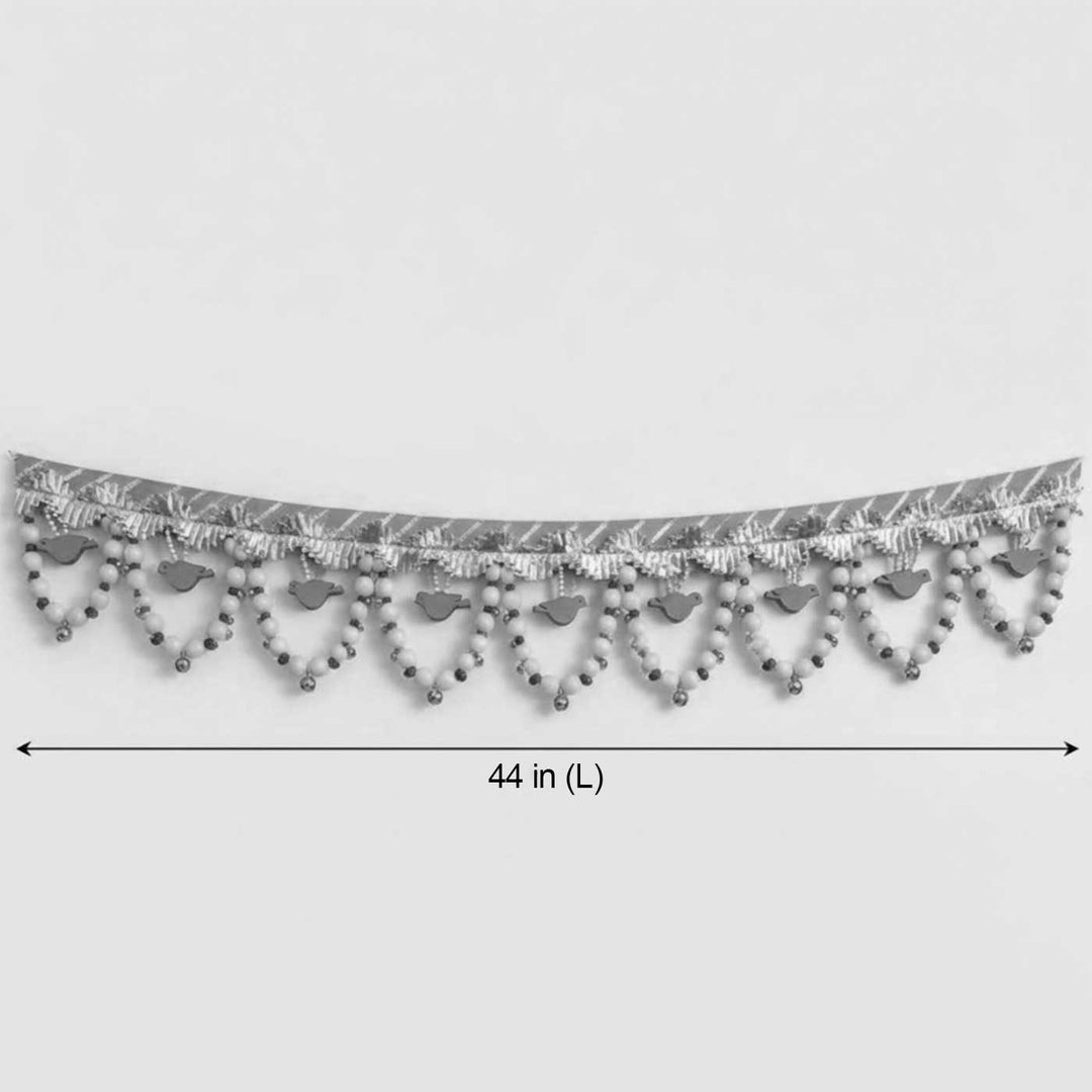 Handmade Chidiya Bird Toran With MDF Cut-Outs, Shola Buds & Lace