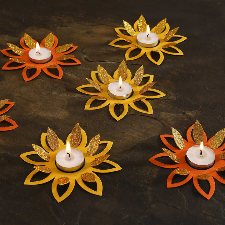 Handmade Pankhuri Rangoli Design Paper Tealight Holder