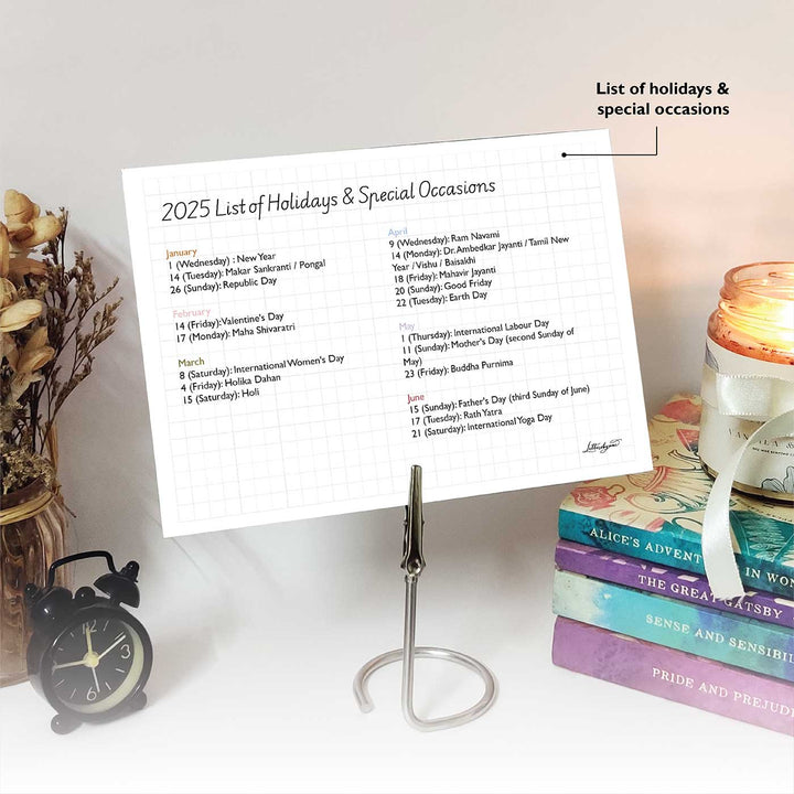 2025 Stylish Desk Calendar With Metal Stand