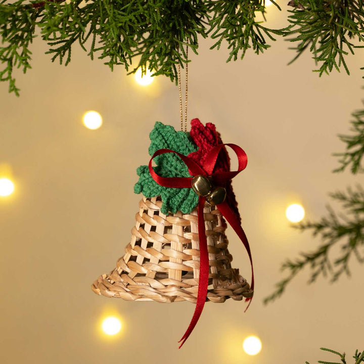 Handmade Banana Bark Maple Bell Hanging Ornaments