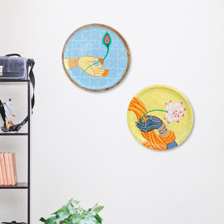 Handpainted Mango Wood Pichwai Wall Plate