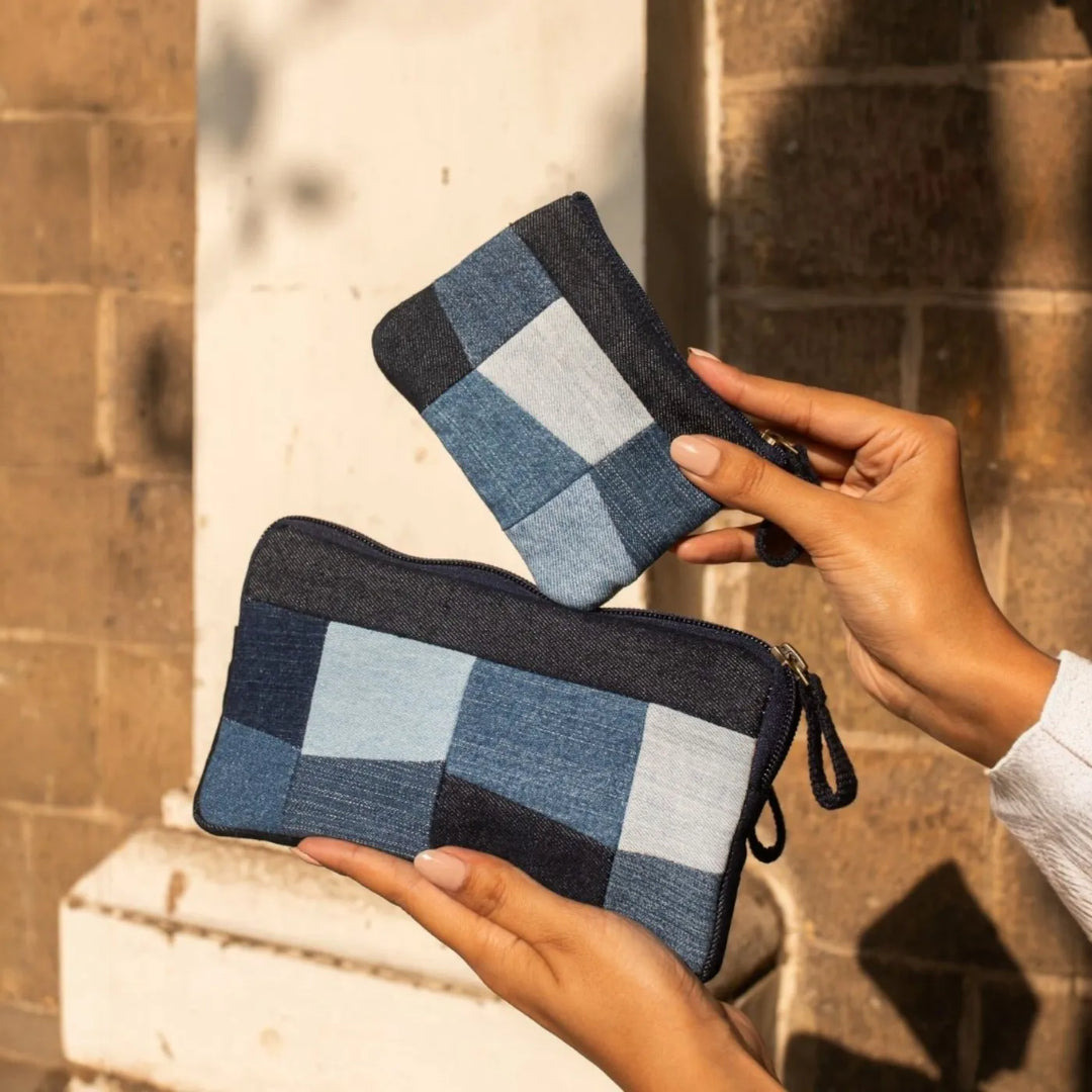 Upcycled Patched Eco-Friendly Wallet With Coin Pouch