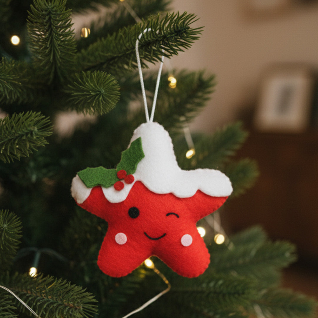 Assorted Personalized Star Smiley Ornament For Christmas Decoration