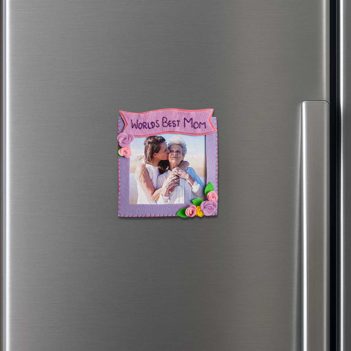 Photo Personalized Handmade Floral Theme Felt Fridge Magnet
