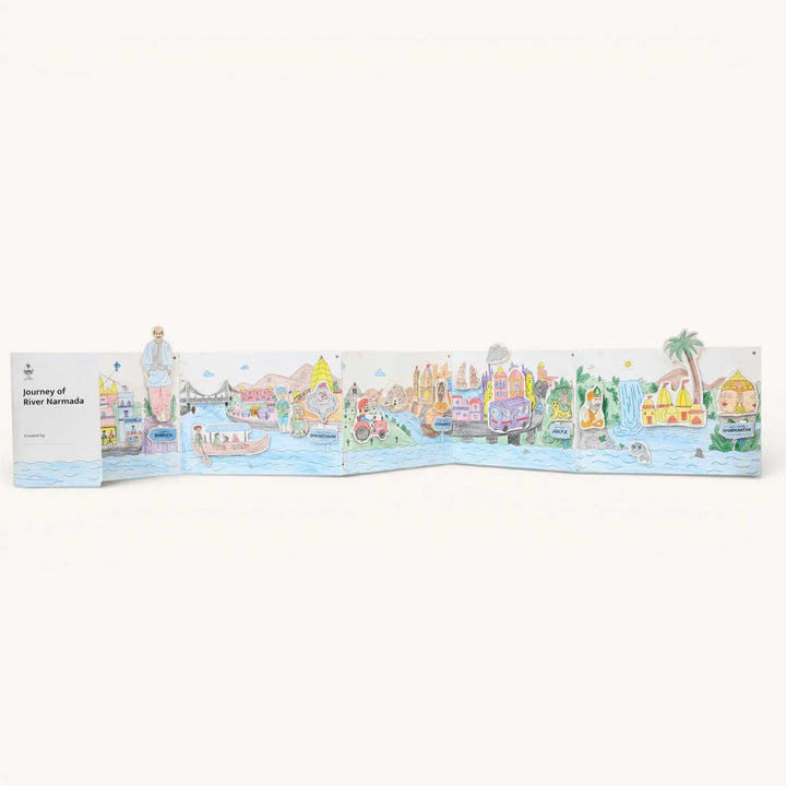Narmada Rivers of India DIY Kit | 11 Coloring Templates, 1 Map Of India And Instruction Sheet