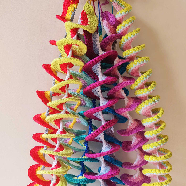 Handmade Spiral Crochet Cotton Hanging For Christmas Wall Decoration