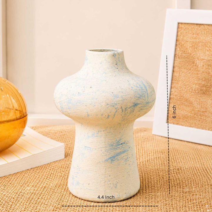 Azure Heritage Porcelain Vase With Dried Flower Bunch