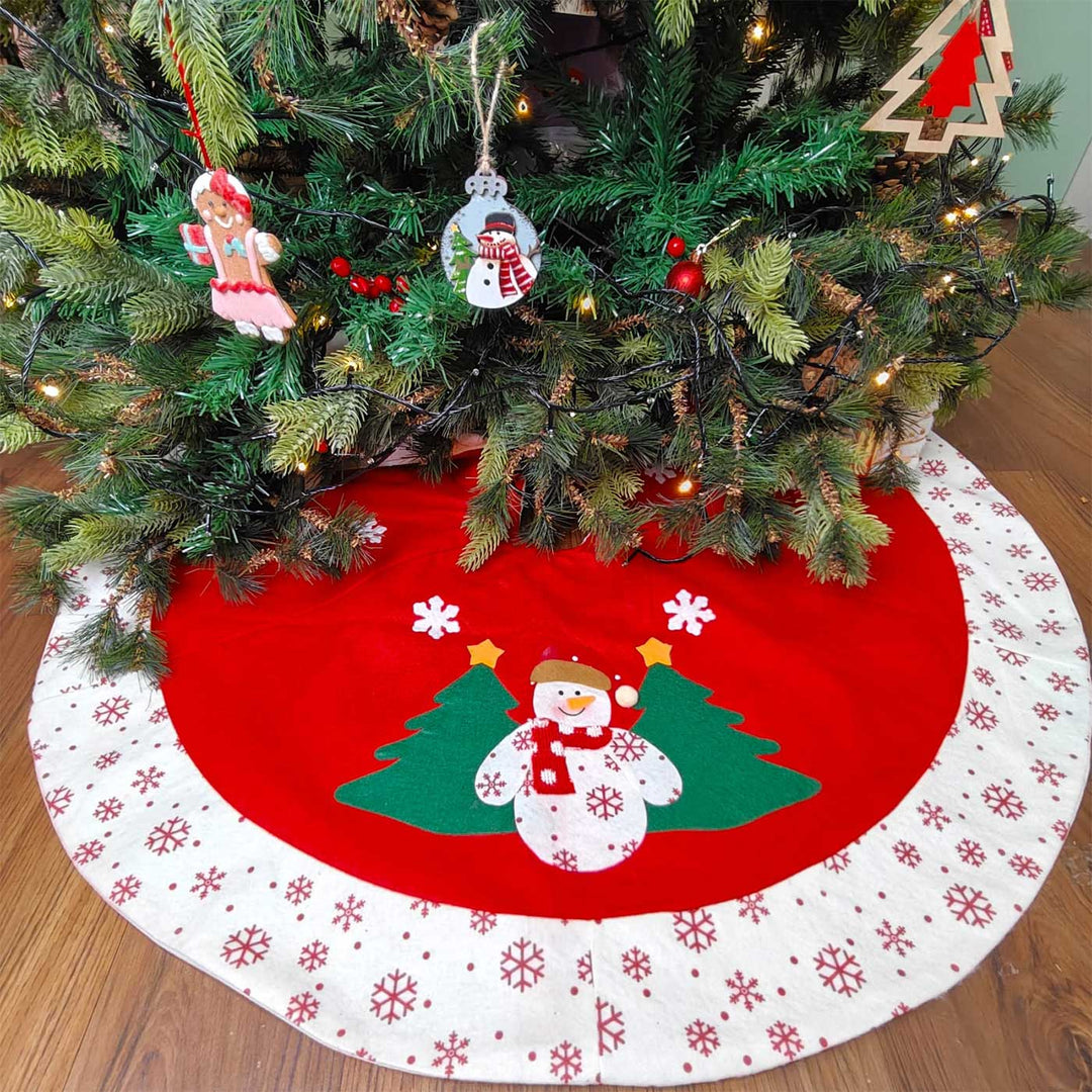 Personalized Handmade Snowman Wonderland Tree Skirt | 42 Inches