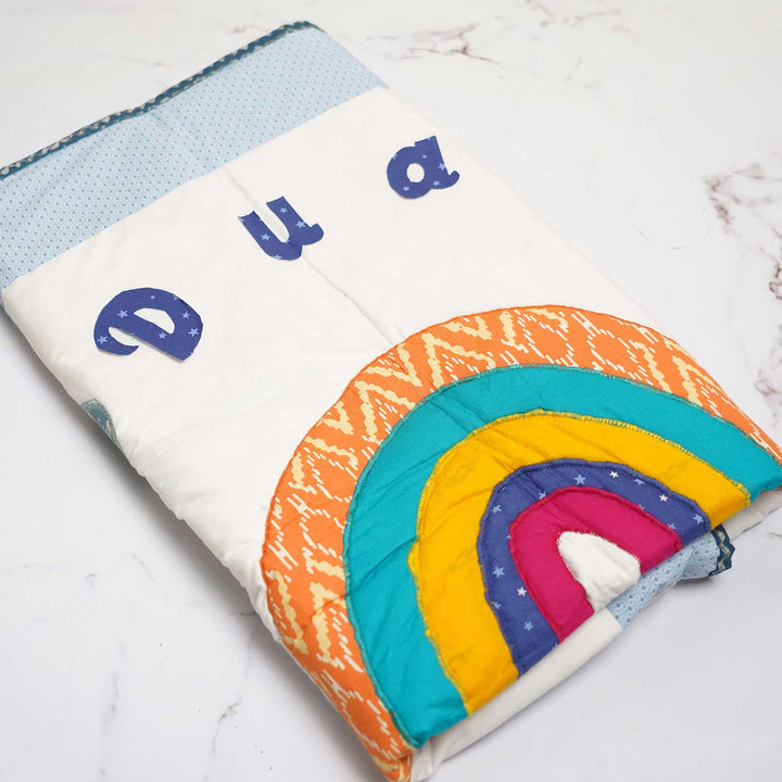 Personalized Rainbow Theme Cotton Quilt For Kids