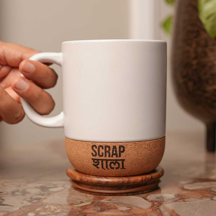 Handmade Sukoon Gift Hamper | Includes Cork Ceramic Mug, Evil Eye Wooden Coasters, Seed Card And Outer Box